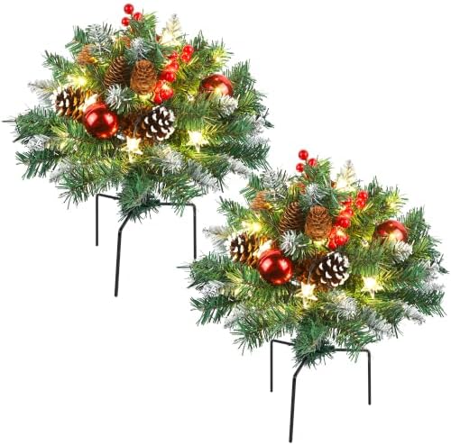 18IN Christmas Decorations Outdoor Urn Filler for Yard Front Porch