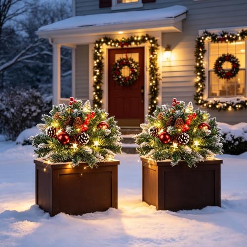 18IN Christmas Decorations Outdoor Urn Filler for Yard Front Porch, alternate view 2