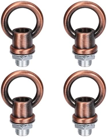 18Lb Load Lamp Female Loop Holder, 4 Set Lifting Eye M10 Fine Thread Nut Hook Ring Shape Structural Support to