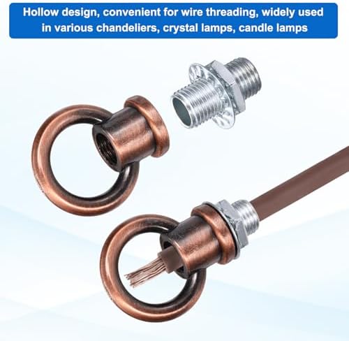 18Lb Load Lamp Female Loop Holder, 4 Set Lifting Eye M10 Fine Thread Nut Hook Ring Shape Structural Support to, alternate