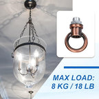 18Lb Load Lamp Female Loop Holder, 4 Set Lifting Eye M10 Fine Thread Nut Hook Ring Shape Structural Support to, alternate