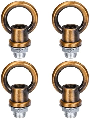 18Lb Load Lamp Female Loop Holder, 4 Set Lifting Eye M10 Fine Thread Nut Hook Ring Shape Structural Support to