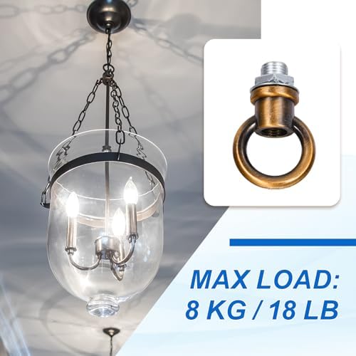 18Lb Load Lamp Female Loop Holder, 4 Set Lifting Eye M10 Fine Thread Nut Hook Ring Shape Structural Support to, alternate