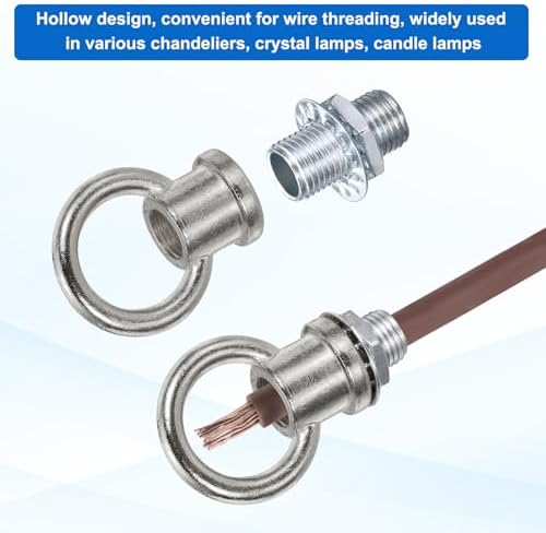 18Lb Load Lamp Female Loop Holder, 4 Set Lifting Eye M10 Fine Thread Nut Hook Ring Shape Structural Support to, alternate