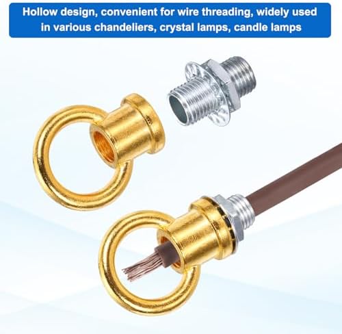 18Lb Load Lamp Female Loop Holder, 4 Set Lifting Eye M10 Fine Thread Nut Hook Ring Shape Structural Support to, alternate