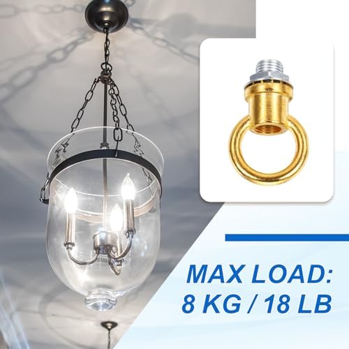18Lb Load Lamp Female Loop Holder, 4 Set Lifting Eye M10 Fine Thread Nut Hook Ring Shape Structural Support to, alternate
