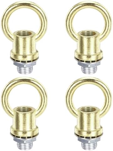 18Lb Load Lamp Female Loop Holder, 4 Set Lifting Eye M10 Fine Thread Nut Hook Ring Shape Structural Support to
