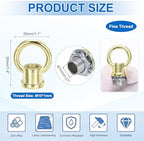 18Lb Load Lamp Female Loop Holder, 4 Set Lifting Eye M10 Fine Thread Nut Hook Ring Shape Structural Support to, alternate