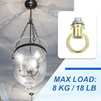 18Lb Load Lamp Female Loop Holder, 4 Set Lifting Eye M10 Fine Thread Nut Hook Ring Shape Structural Support to, alternate