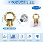 18Lb Load Lamp Female Loop Holder, 4 Set Lifting Eye M10 Fine Thread Nut Hook Ring Shape Structural Support to, alternate