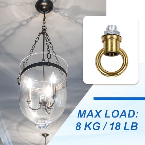 18Lb Load Lamp Female Loop Holder, 4 Set Lifting Eye M10 Fine Thread Nut Hook Ring Shape Structural Support to, alternate
