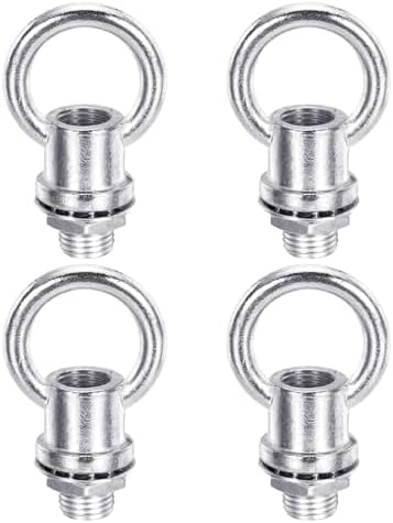 18Lb Load Lamp Female Loop Holder, 4 Set Lifting Eye M10 Fine Thread Nut Hook Ring Shape Structural Support to