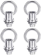 18Lb Load Lamp Female Loop Holder, 4 Set Lifting Eye M10 Fine Thread Nut Hook Ring Shape Structural Support to