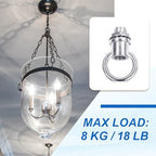 18Lb Load Lamp Female Loop Holder, 4 Set Lifting Eye M10 Fine Thread Nut Hook Ring Shape Structural Support to, alternate
