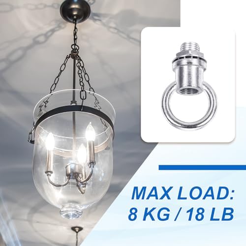 18Lb Load Lamp Female Loop Holder, 4 Set Lifting Eye M10 Fine Thread Nut Hook Ring Shape Structural Support to, alternate