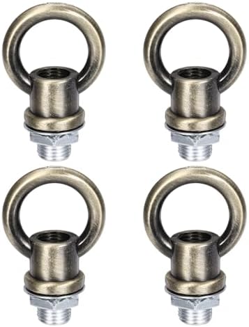 18Lb Load Lamp Female Loop Holder, 4 Set Lifting Eye M10 Fine Thread Nut Hook Ring Shape Structural Support to