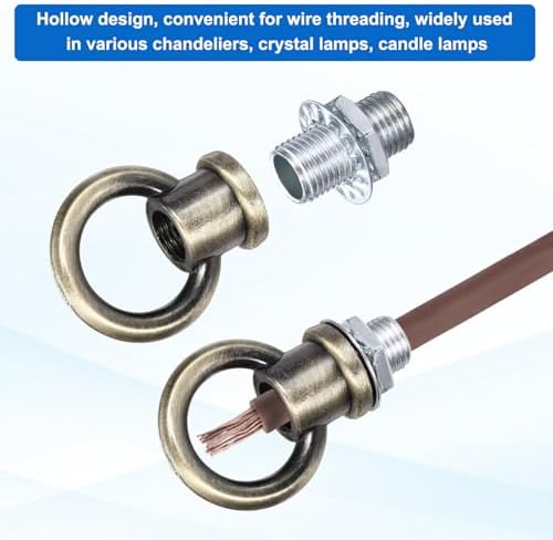 18Lb Load Lamp Female Loop Holder, 4 Set Lifting Eye M10 Fine Thread Nut Hook Ring Shape Structural Support to, alternate