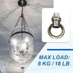 18Lb Load Lamp Female Loop Holder, 4 Set Lifting Eye M10 Fine Thread Nut Hook Ring Shape Structural Support to, alternate