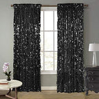 18MM Black Big Sequin Payatte Backdrop Curtains 4.5FTX9FT 2 Panels-Black Drapes Curtains for Thanksgiving