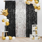 18MM Black Big Sequin Payatte Backdrop Curtains 4.5FTX9FT 2 Panels-Black Drapes Curtains for Thanksgiving, alternate view 6