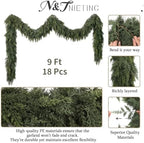 18pcs 9Ft Christmas Cedar Garland, alternate view 2