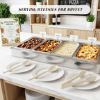 18Pcs Ivory Plastic Serving Utensils Set for Thanksgiving Day Fall in Ivory, alternate view 3