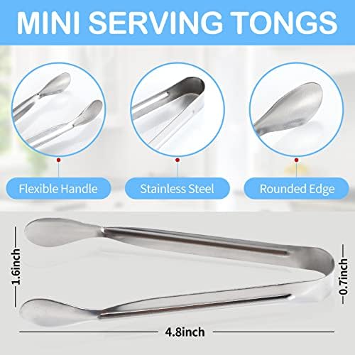 18PCS Mini Tongs for Appetizers, 5Inch Serving Tongs, Ice Tong Appetizer Tong, Small Tongs for Serving Food, alternate view 3