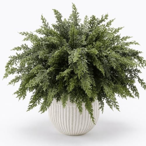 18pcs Real Touch Cedar Branches, 18" Greenery Artificial Realistic Cedar Pine Stems, Real Touch Artificial Pine