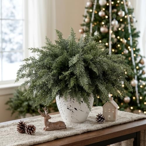 18pcs Real Touch Cedar Branches, 18" Greenery Artificial Realistic Cedar Pine Stems, Real Touch Artificial Pine, alternate