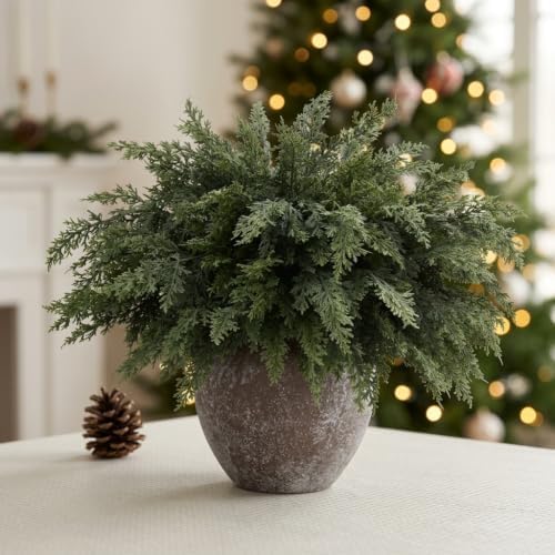 18pcs Real Touch Cedar Branches, 18" Greenery Artificial Realistic Cedar Pine Stems, Real Touch Artificial Pine, alternate