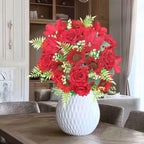 18PCS Red Roses Sunflowers Magnolia Artificial Flowers Bouquets, alternate view 6