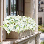 18PCS White Mixed Rose Artificial Flowers Bouquets, Silk Faux Flowers, alternate view 4