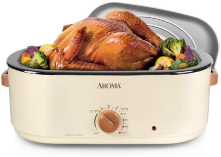 18Qt. Roaster Oven with Buffet Server, Fits 22-lb. Turkey, Adjustable Temperature Settings, Keep Warm Setting