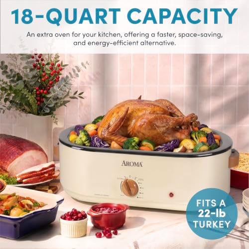 18Qt. Roaster Oven with Buffet Server, Fits 22-lb. Turkey, Adjustable Temperature Settings, Keep Warm Setting, alternate view