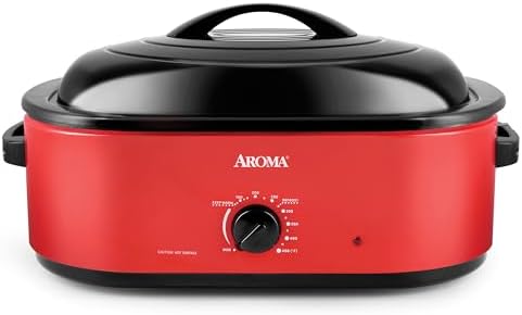18Qt. Roaster Oven with Self-Basting Lid, Fits 22-lb. Turkey, Adjustable Temperature Settings, Keep Warm