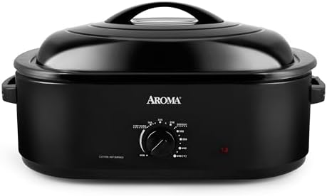 18Qt. Roaster Oven with Self-Basting Lid, Fits 22-lb. Turkey, Adjustable Temperature Settings, Keep Warm