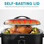 18Qt. Roaster Oven with Self-Basting Lid, Fits 22-lb. Turkey, Adjustable Temperature Settings, Keep Warm, alternate view 6