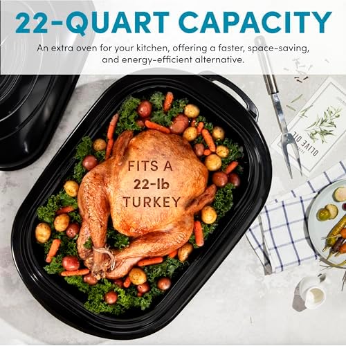 18Qt. Roaster Oven with Self-Basting Lid, Fits 22-lb. Turkey, Adjustable Temperature Settings, Keep Warm, alternate view 7