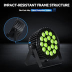 18x18W RGBLAUV LED Stage Par Lights for Stage Party Weddings, 8S in Black, alternate view 6