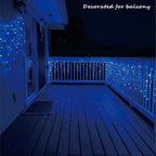 19.6Ft Plug-in 100 LED Connectable Icicle Lights 8 Modes & Timer, Blue in Blue, alternate view 3