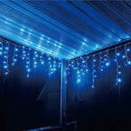 19.6Ft Plug-in 100 LED Connectable Icicle Lights 8 Modes & Timer, Blue in Blue, alternate view 7
