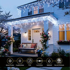 19.6Ft Plug-in 100 LED Connectable Icicle Lights 8 Modes, Timer, Cold White, alternate view 7