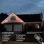 19.6Ft Plug-in 100 LED Connectable Icicle Lights 8 Modes, Timer, Multicolor, alternate view 2