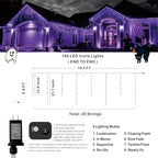 19.6Ft Plug-in 100 LED Connectable Icicle Lights 8 Modes, Timer (Purple), alternate view 5