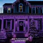 19.6Ft Plug-in 100 LED Connectable Icicle Lights 8 Modes, Timer (Purple), alternate view 7