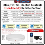 19.7In Remote Large Motorized electric turntable Rotating platform Photography Turntable Motorized lazy susan, alternate view