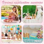 19 Pcs Cupcake Stand Holder Dessert Table Display, Clear and Pink in Clear and Pink, alternate view 4