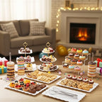 19 Pcs Cupcake Stand Holder Dessert Table Display, White and Gold in White and Gold, alternate view 2