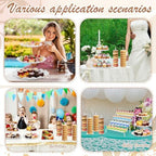 19 Pcs Cupcake Stand Holder Dessert Table Display, White and Gold in White and Gold, alternate view 5