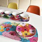 19" Rectangular Platter - Melamine Platters and Serving Ware - Plate, Dish, Serving, Collection - Garden Floral, alternate